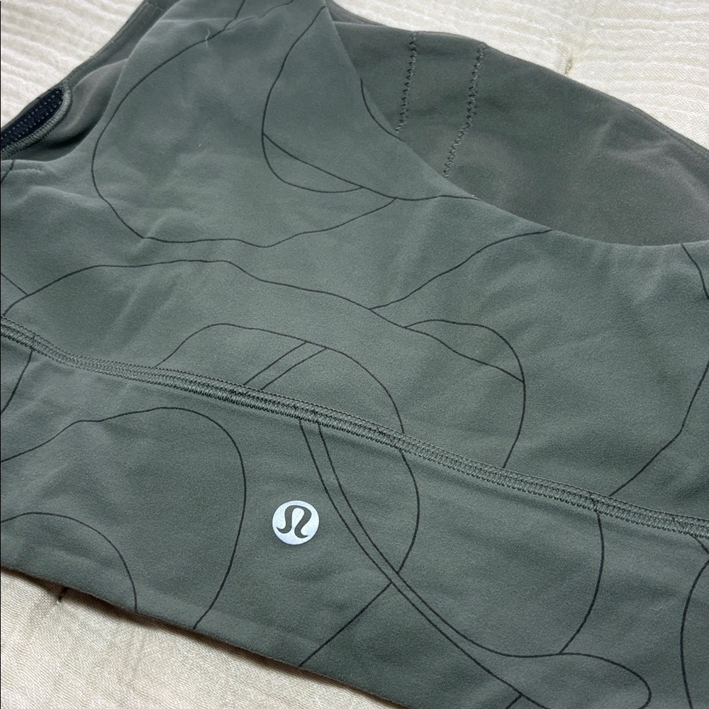 Lululemon Align Asymmetrical Bra Size 8 Olive Green One Shoulder Sport - Picture 5 of 7